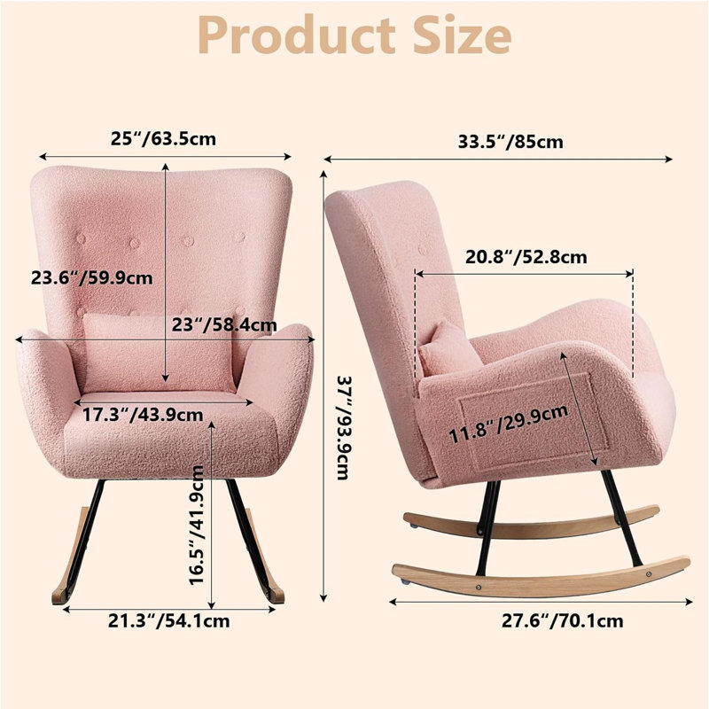 Fauteuil berçant Kahmar Teddy, Rose