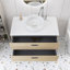 Meuble-lavabo simple 36 po en chêne avec vasque en céramique blanche