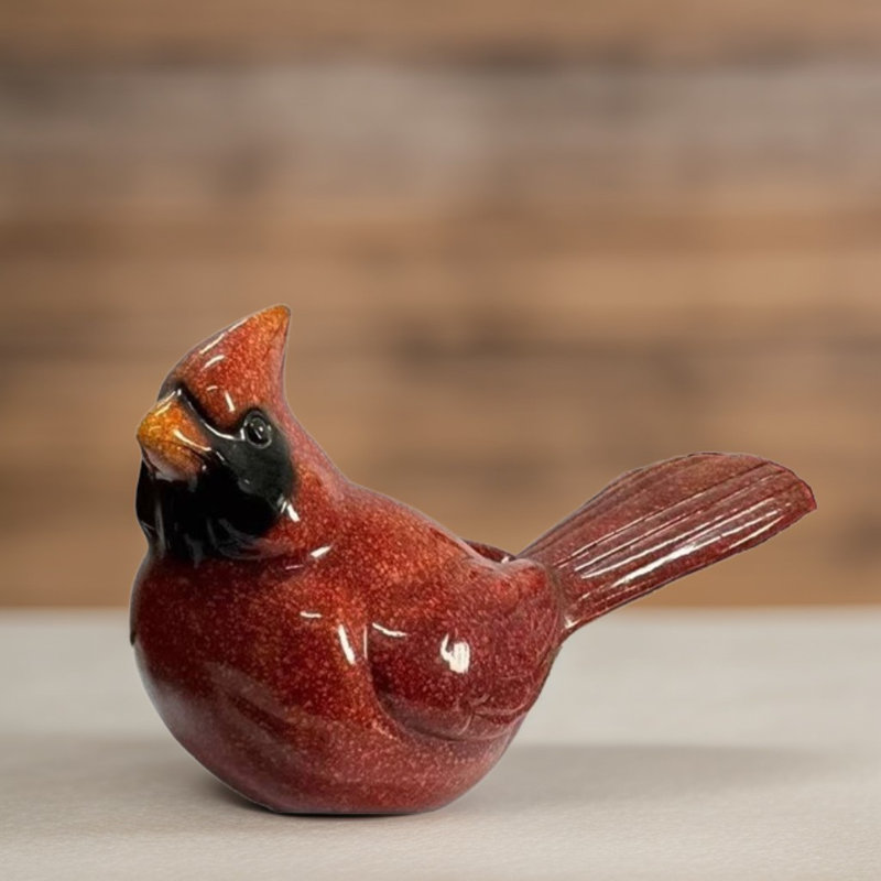 9"W Male Cardinal Figurine, Red