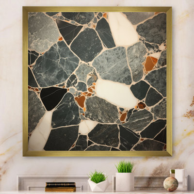 «Gray Abstract Harmony In Tiles I», art mural abstrait