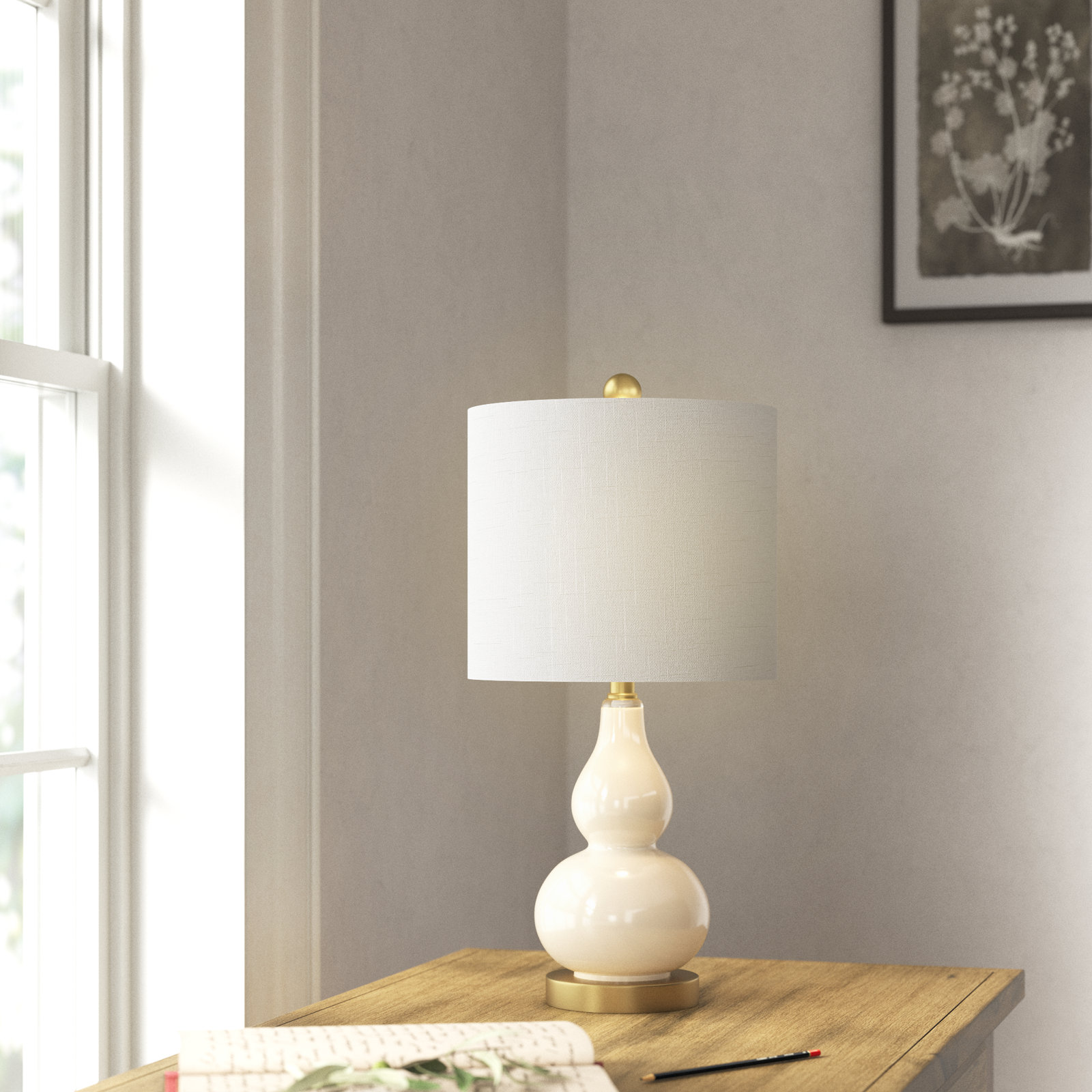 Galliano Table Lamp, Ivory