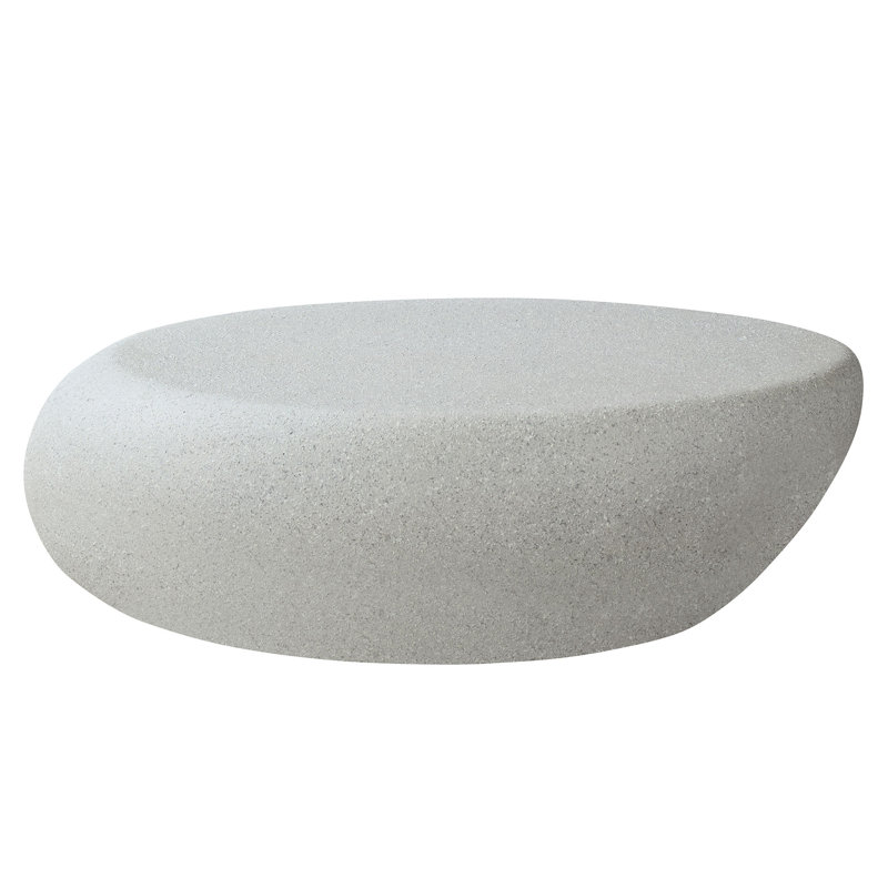 " fibreglass elliptical coffee table | vintage matte rocks design | irregular centre table | no assembly required