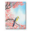 Bel oiseau rouge sur une branche en fleurs I - peinture sur toile-59759959-59759960