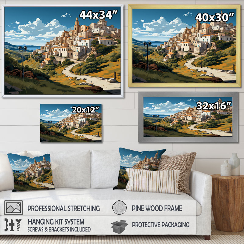 «Italian Hidden Gem Coastline - Italy Landscape», art mural, Cadre flottant brun, H 12 po x l 20 po x P 1 po