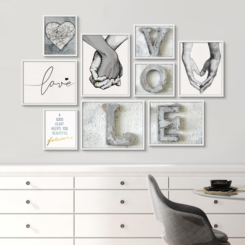 Romantiques vibes, amour et illustrations à la main, petit décor moderne, Blanc