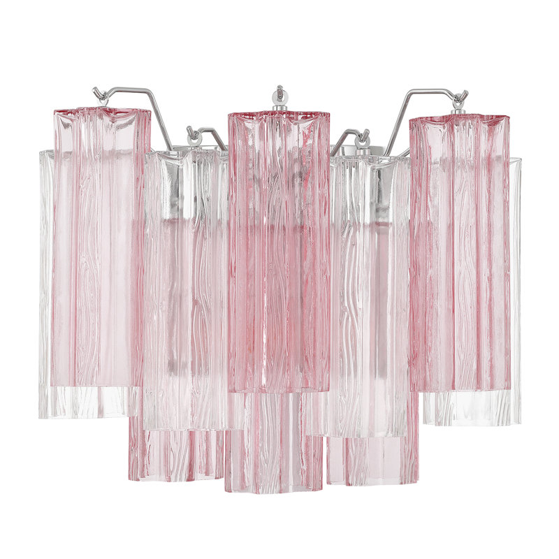 Addis 2 Light Sconce, Chrome/Pink