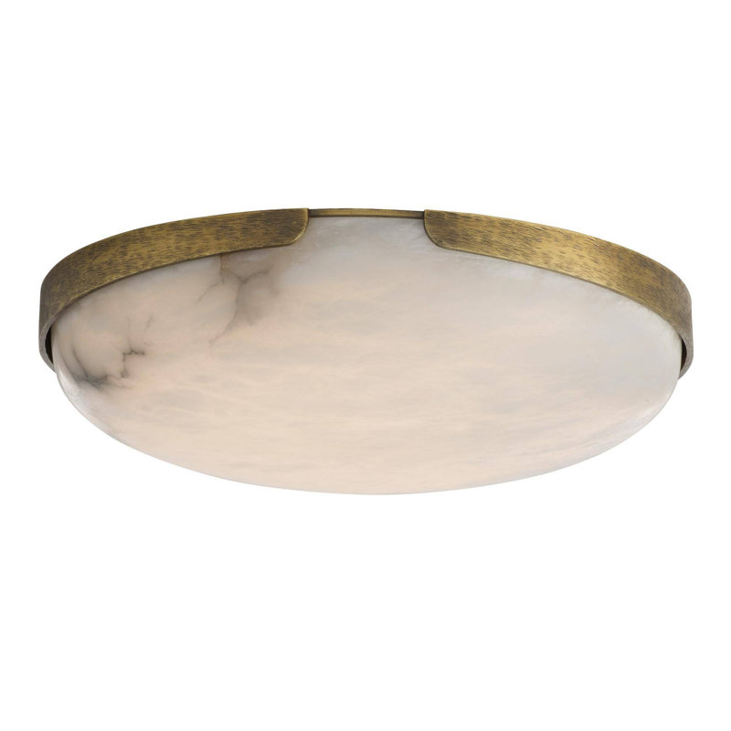 Elara Flush Mount, Antique Brass