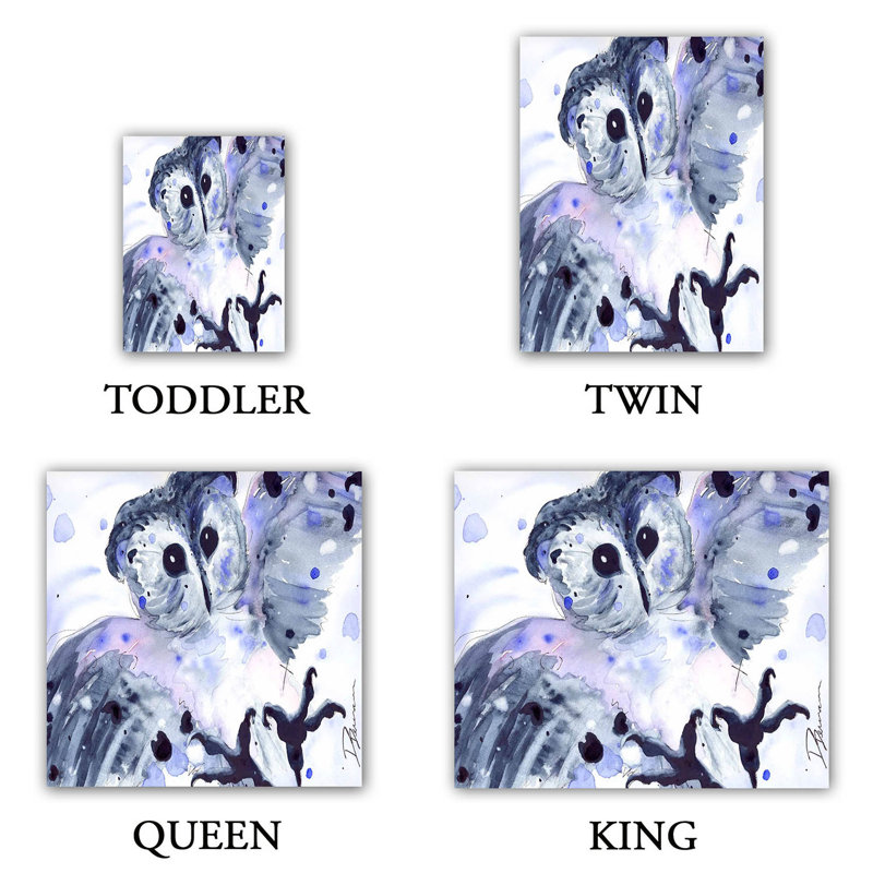 Ensemble de housse de couette minuit hibou, 1 housse de couette grand + 2 taies standards