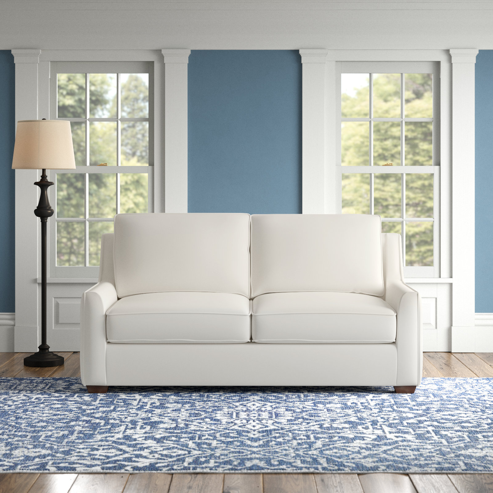 Gemi 72" Loveseat, Classic Bleach White