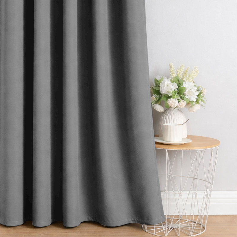 100% Room Darkening Blackout Drapes for Bedroom & Living Room, Light Grey, 117cm Width x 137cm Drop