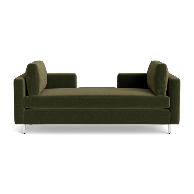 Hunter Bench, Performance Velvet - Balsam, Polished Stainless Steel