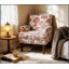 Fauteuil fleuri avec garniture cloutée et pieds en bois massif, idéal pour un décor champêtre et traditionnel, fauteuil d'appoint pour salon Wayfair