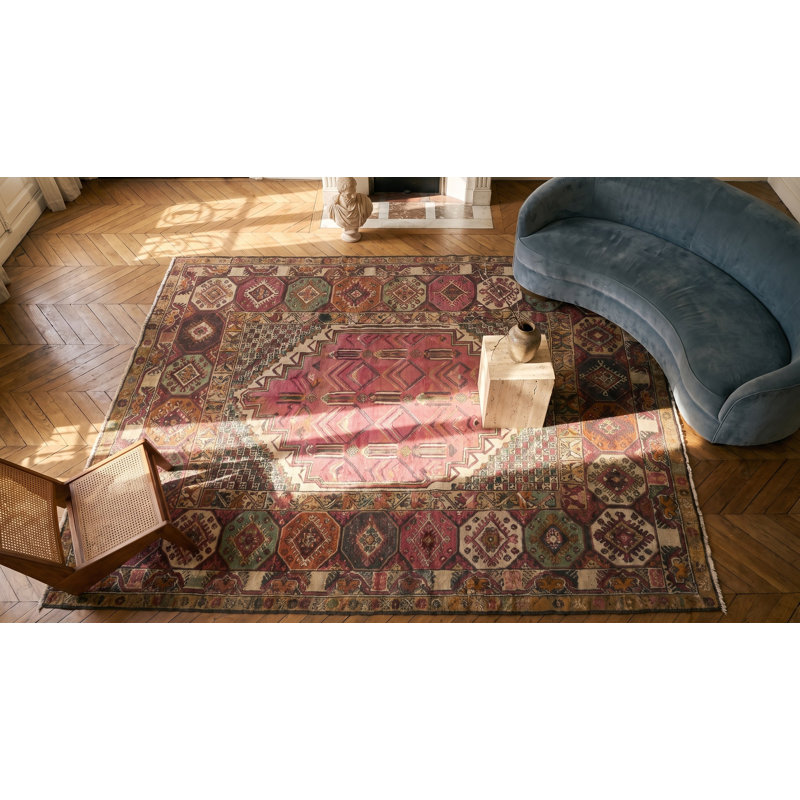 Antique Jerusalem Carpet Israel Knotted Rug