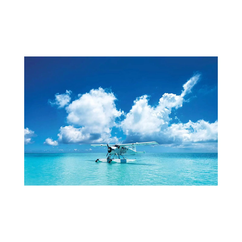 Sea Plane Resting On Turqoise Island Water by James Vodicka - Wrapped Canvas Gallery-Wrapped Canvas Giclée