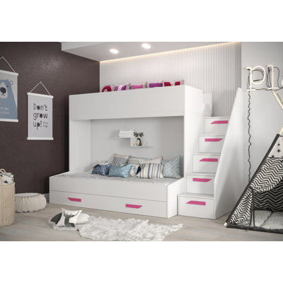 Kids EU Single - 90 X 200 Cm Loft Bed with Drawers