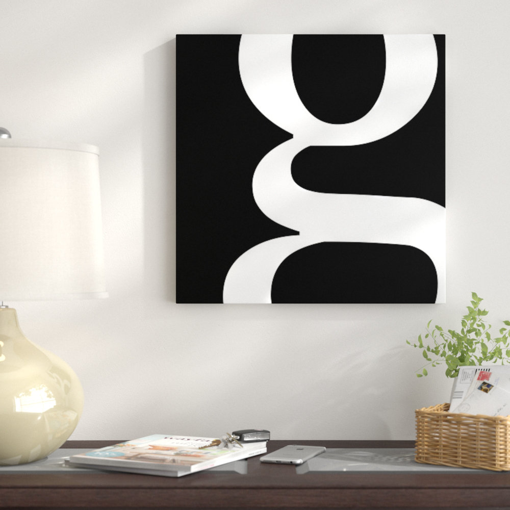 East Urban Home Textual Art on Canvas in Balck and White | Wayfair