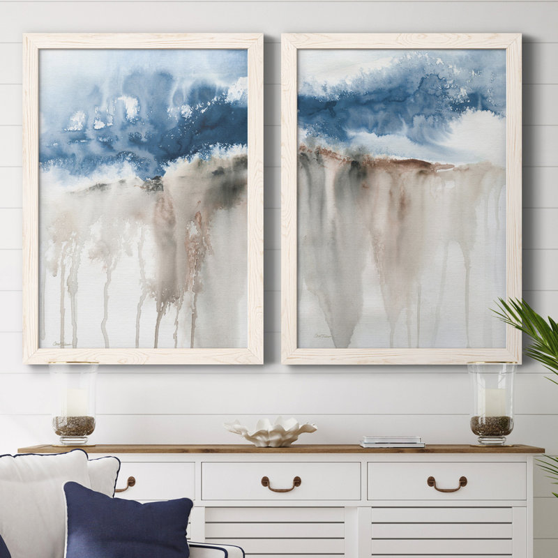 Windy Cliff I - ensemble de 2 reproductions d'art, H 44 po x l 31 po x P 1 po, Toile blanche encadrée, Pas de tapis