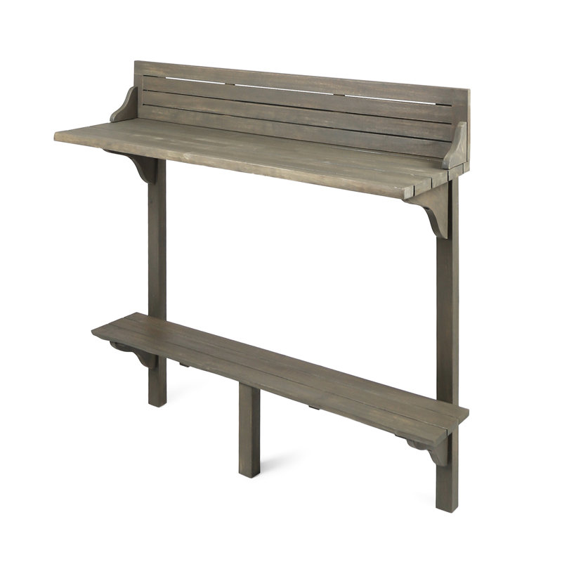 Table de bar en bois au fini gris - Rehaussez votre espace extérieur