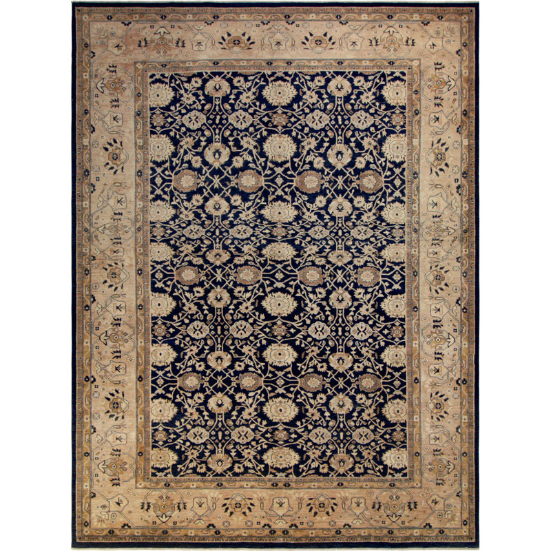 Tapis unique bleu / brun clair de 10 pi 3 po x 13 pi 7 po Kellyanna par Arshs Fine Rugs