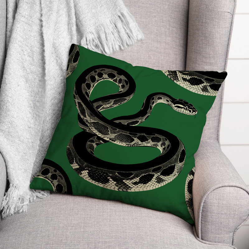 Coussin Spooky, H 18 po x l 18 po, Carré, Vert