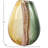 Northcrest Glass Ombre Decorative Multi Colored Vase with Pink Textured Stripe Details-98716353