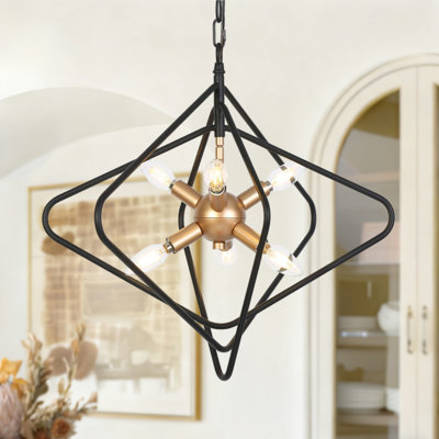  Aldrena 6-Light Dimmable Geometric Sputnik Chandelier(Include 1-Set)