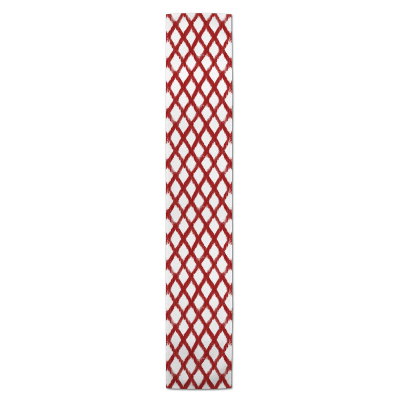 Koziol Geometric Table Runner, 72" L x 16" W, Red, Geomatric