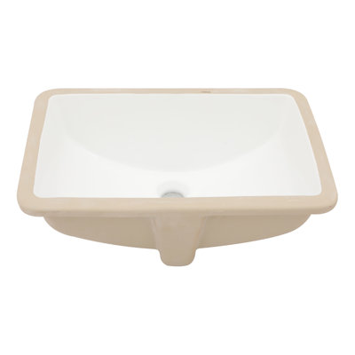 Rectangular Ceramic Undermount Bathroom Sink With Overflow - Low Water Absorption, Elegant For Different Locations Acid , Multiple Spaces