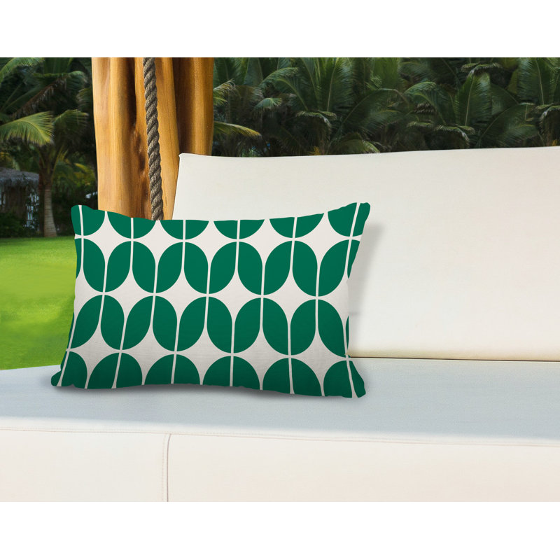 Housse et insert de coussin extérieur d'extérieur, Émeraude, 14 po x 20 po, Rectangle
