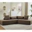 4 Corner , 128", No Assembly, Boucle Fabric, Brown, 128" Sectional 4, Affordable Leather Look-121050684