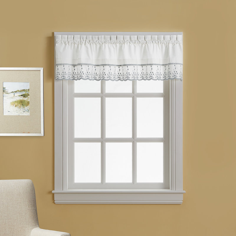 Toph Cotton Tailored 60'' W Window Valance in Gray