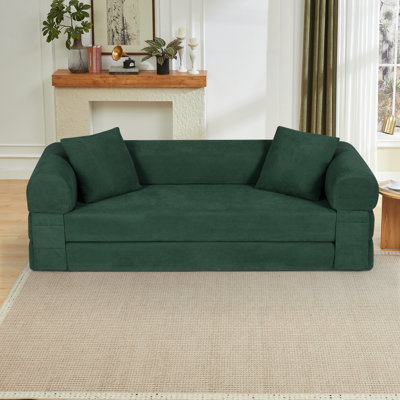 Canapé-lit futon de 80 po pour grand lit, canapé-lit pliable sans os avec 2 coussins - aucun assemblage requis