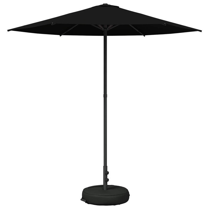 226 cm W X 226 cm D Balcony Parasol with Manual Lift, Black