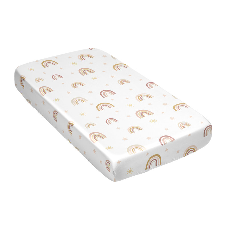 Drap-housse pour lit de bébé Boho Rainbow Satin par Sweet Jojo Designs