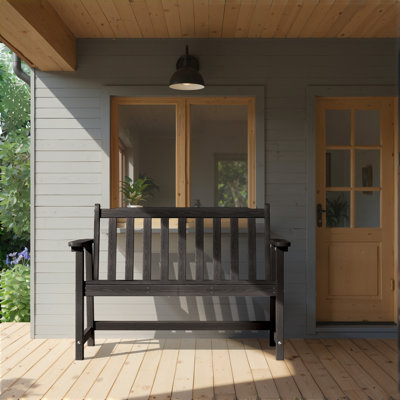 HDPE Outdoor Bench Weather-Resistant Patio Bench Premium Outdoor Garden Loveseat by Dovecove
