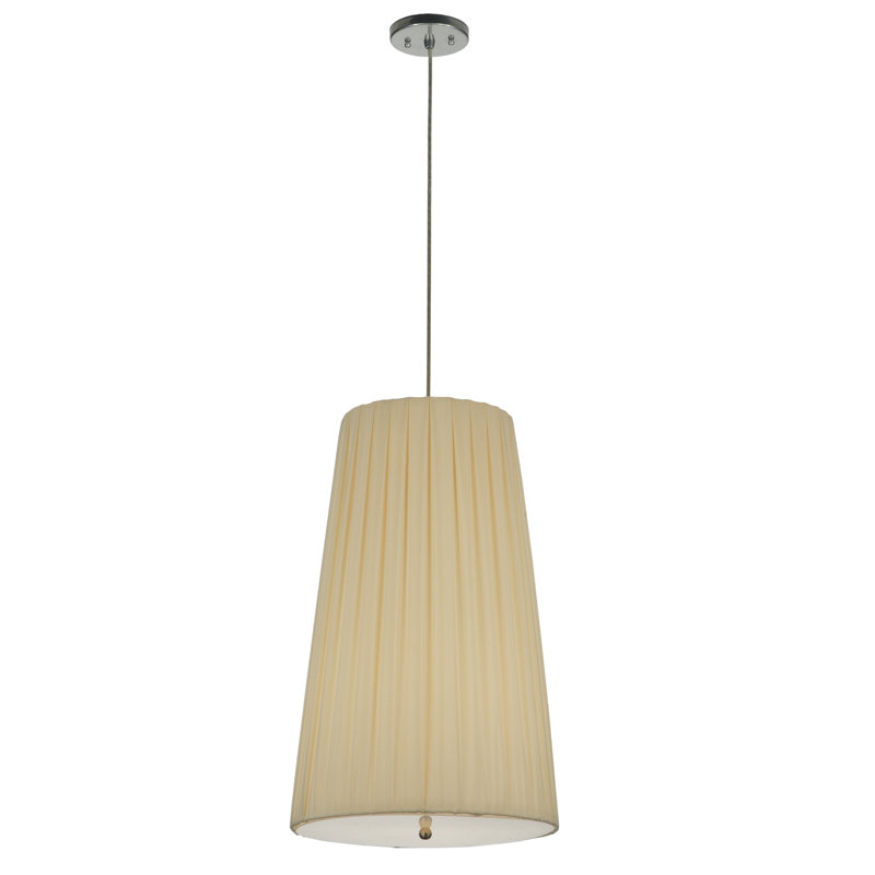 15" Wide Channell Tapered & Pleated Pendant