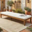 Chaise longue d'extérieur en bois d'acacia avec dossier réglable en 4 positions et coussins imperméables pour piscine et jardin.-272928568