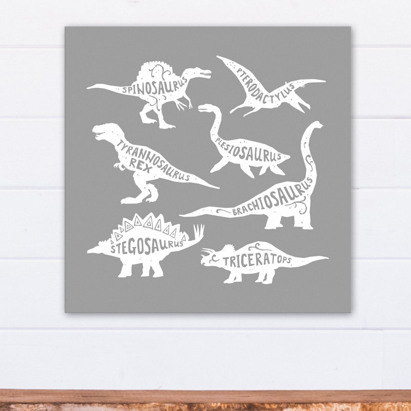 Art sur toile dino names Amapola, H 24 po x l 24 po x P 1,25 po, Marine / vert