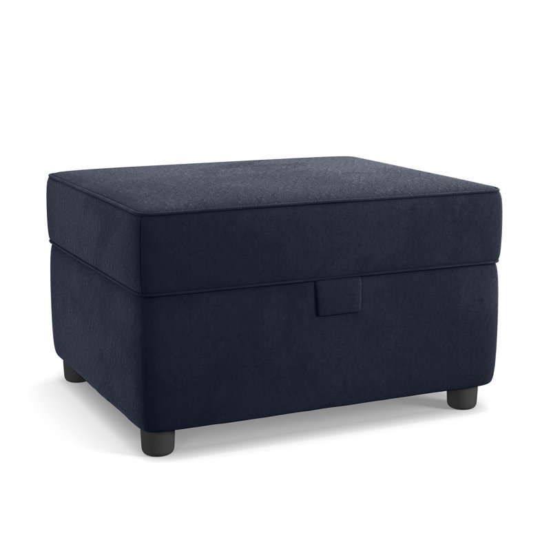 Laverton 62Cm Velvet Rectangle Storage Ottoman, Indigo