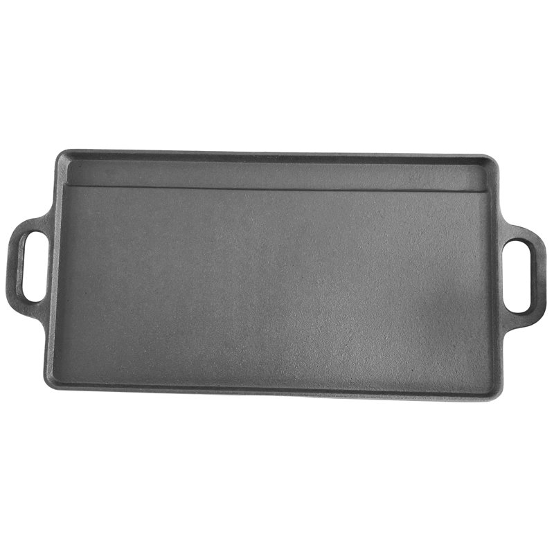 Bene Casa Large Black Cast Iron Reversible Griddle