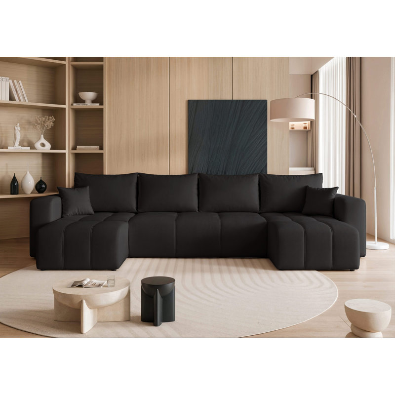5 Seater Sofa Bed, Black