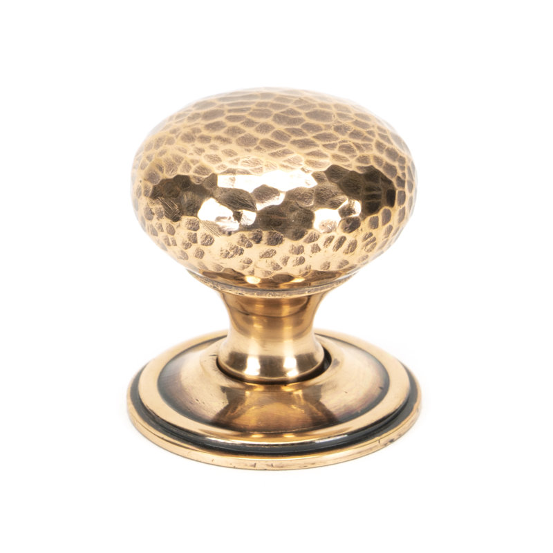 Hammered Mushroom 38mm Diameter Knob, Polished Bronze
