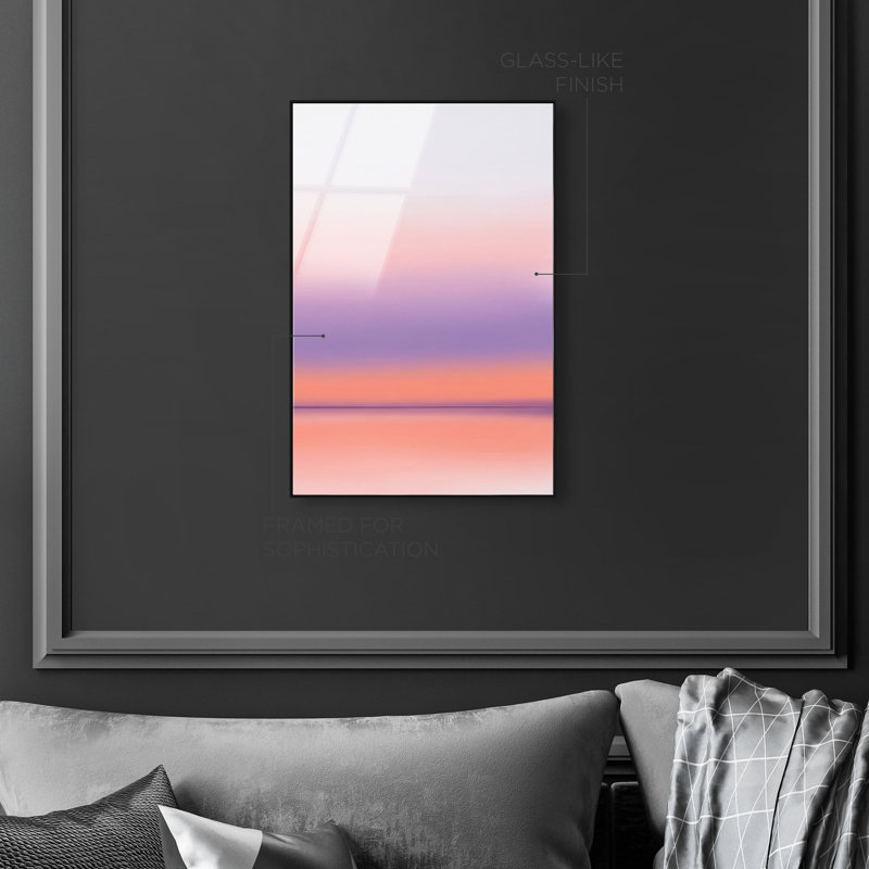 Peach Coastline High-Gloss Frameless Acrylic Glass Wall Art Abstract Print by Oliver Gal, Ready to Hang, 10 x 15, 31"H x 46"W