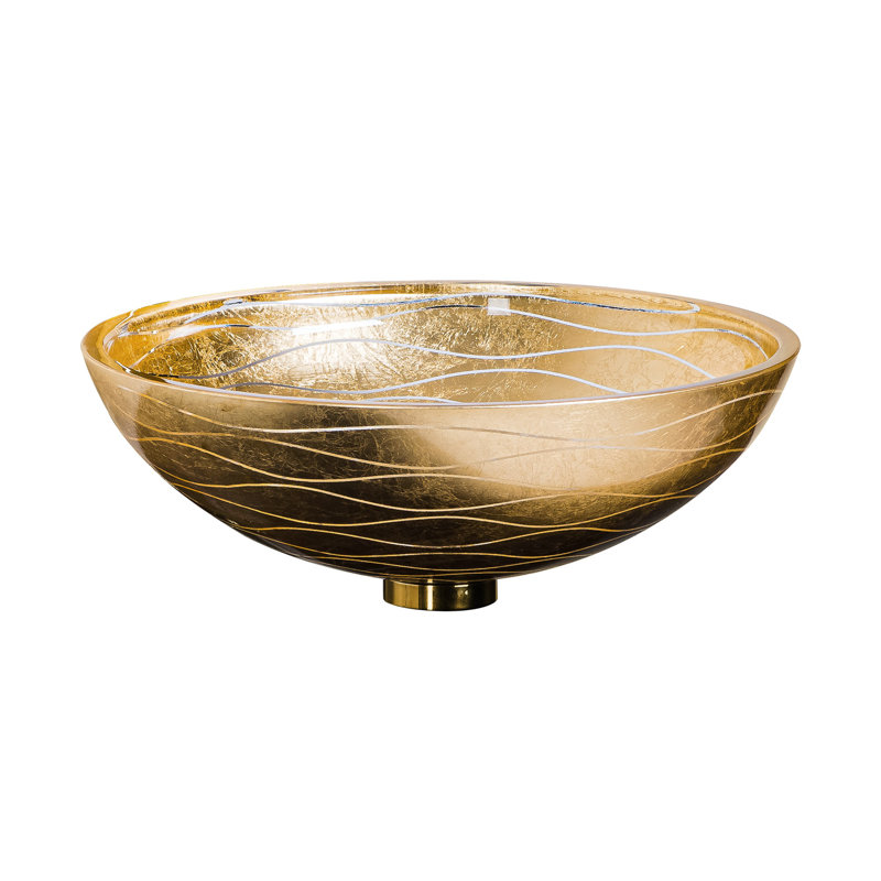 Vetro Freddo 17'' L Bathroom Sink, Gold