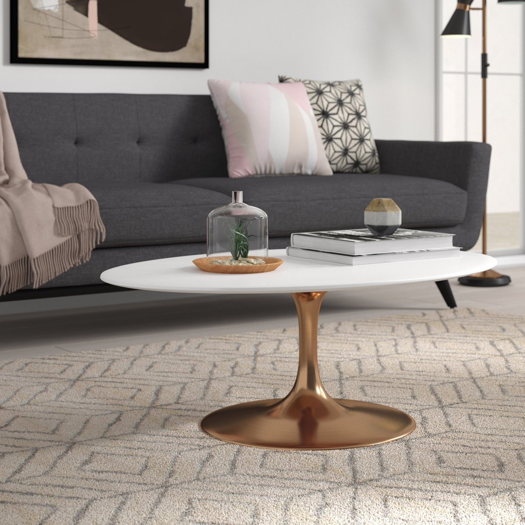 Silver Orchid Fein Oval-Shaped Coffee Table Modway Table Base 