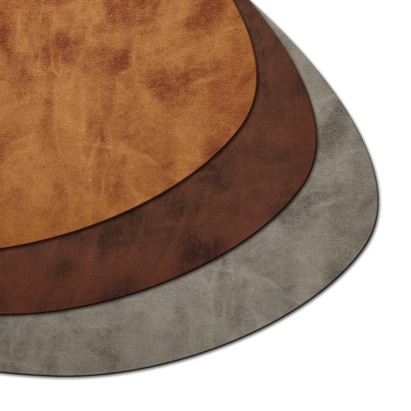Cherfrere Vinyl Abstract Novelty Placemat, Dark Brown
