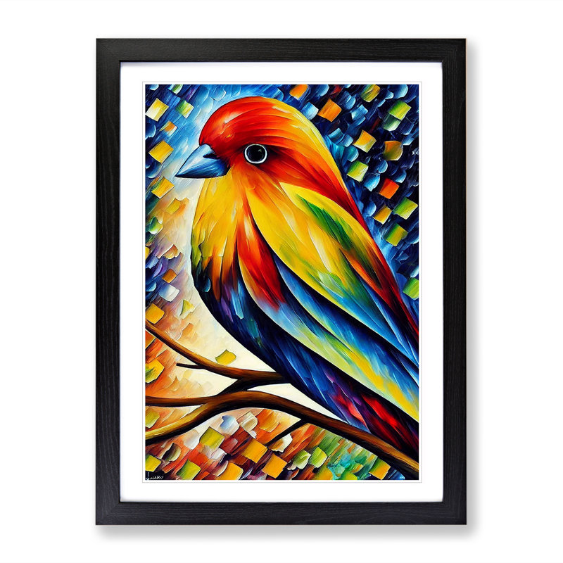Lone Bird No.1 - Single Picture Frame Print, Black, 64cm H x 46cm W x 2cm D