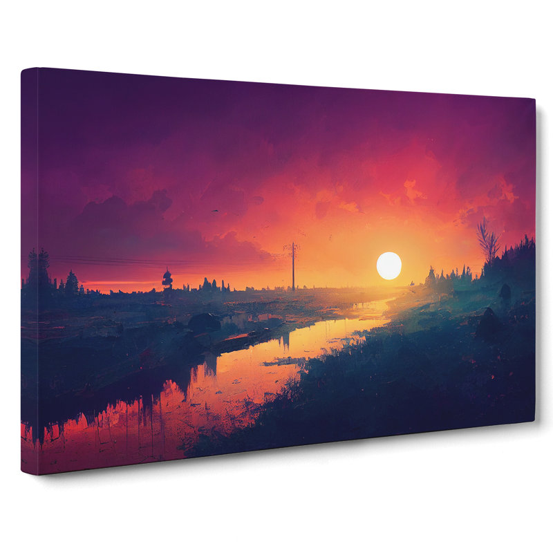 City Sunset - Wrapped Canvas, 50cm H x 76cm W x 3cm D