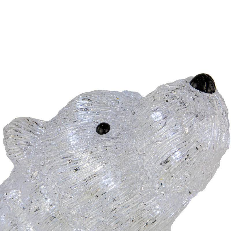 Décoration de Noël en forme d'ours polaire en acrylique de qualité commerciale