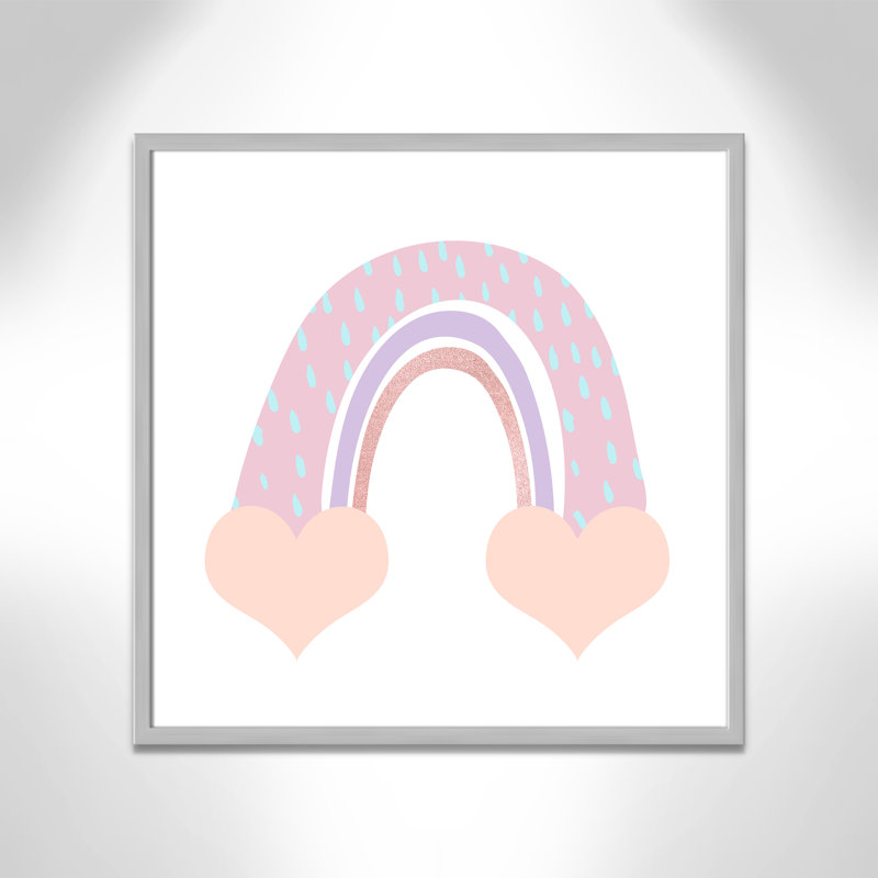Arc-en-ciel 1, H 27,5 po x l 27,5 po x P 1,19 po, Encadré de boîte argent
